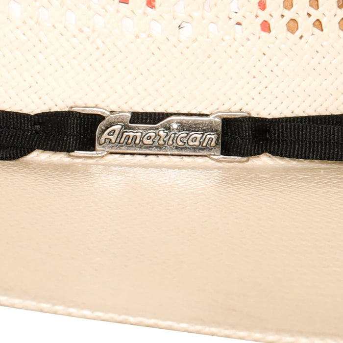 American Hats Co Triple Fancy Vented Ivory 5in. Brim Straw Hat