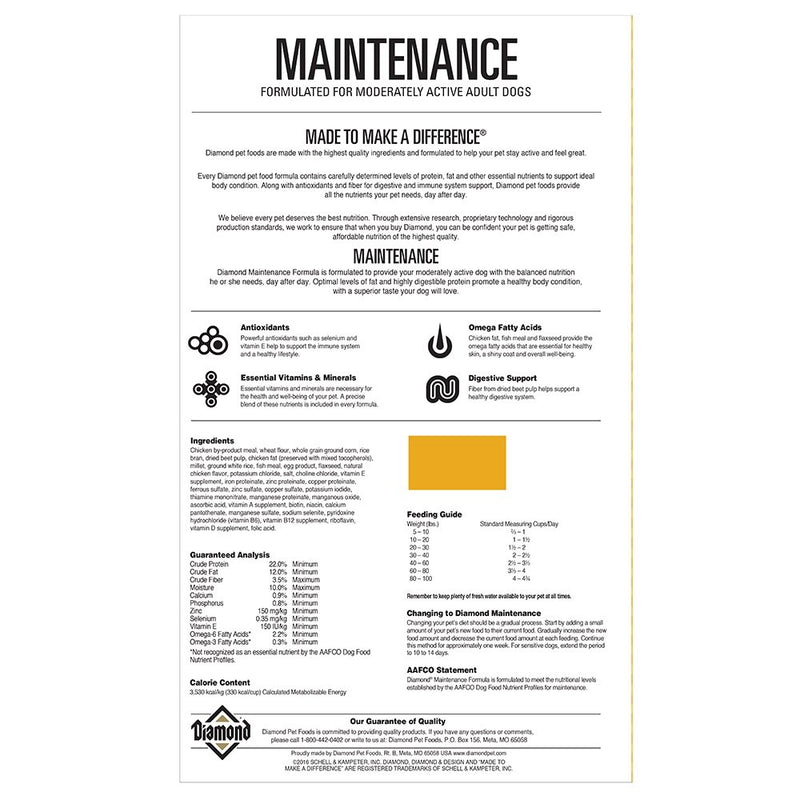 Diamond Pet-Nws Maintenance Dog Food 40lb