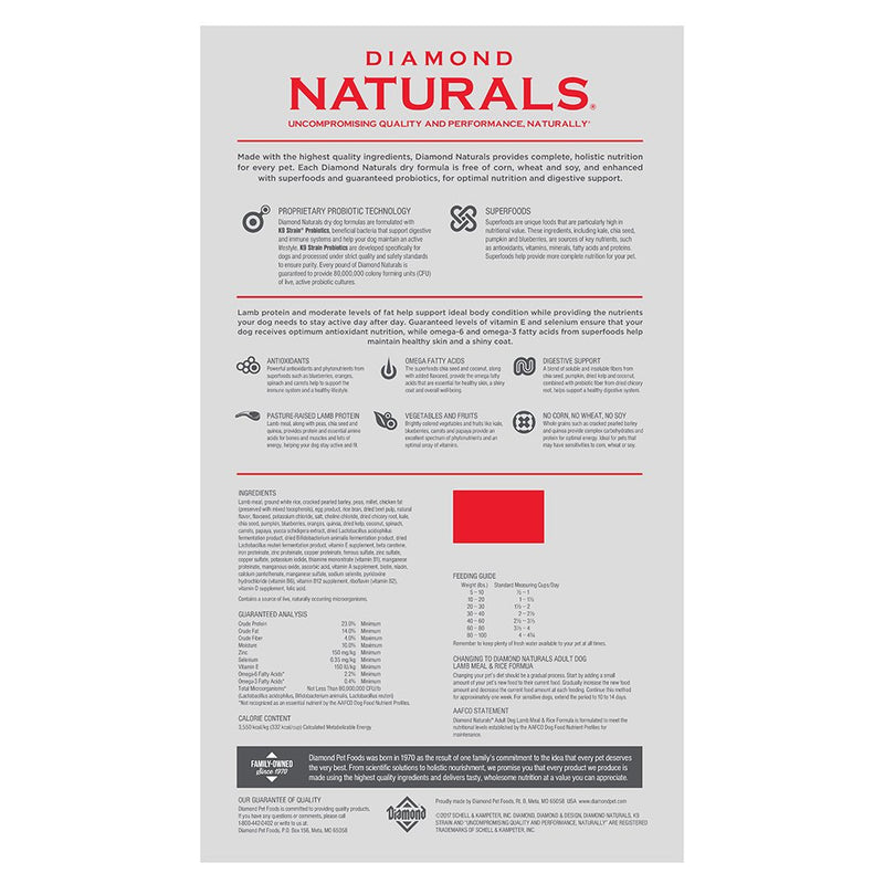 Diamond Naturals-Nws Lamb and Rice 40 lb.