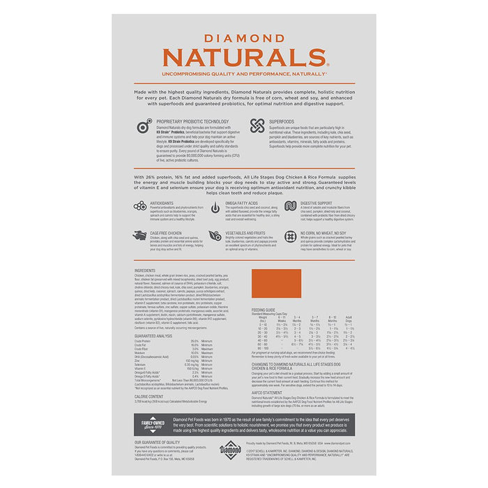 Diamond Naturals-Nws Natural Chicken and Rice 40lb