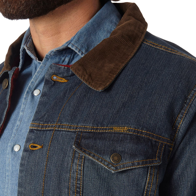 Wrangler Men's Lined Rustic Blue Denim Jacket