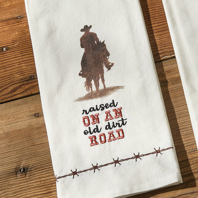 Park Designs Raised on an Old Dirt Road Embroidered Kitchen Towel