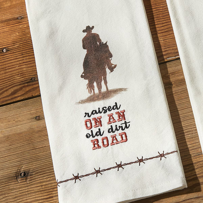 Park Designs Raised on an Old Dirt Road Embroidered Kitchen Towel