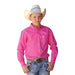Kid's Solid Pink Button Down Long Sleeve Shirt