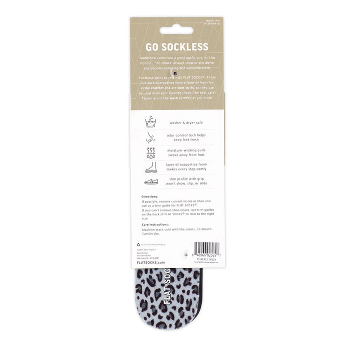 Flat Socks Snow Leopard Terry Flat Sock