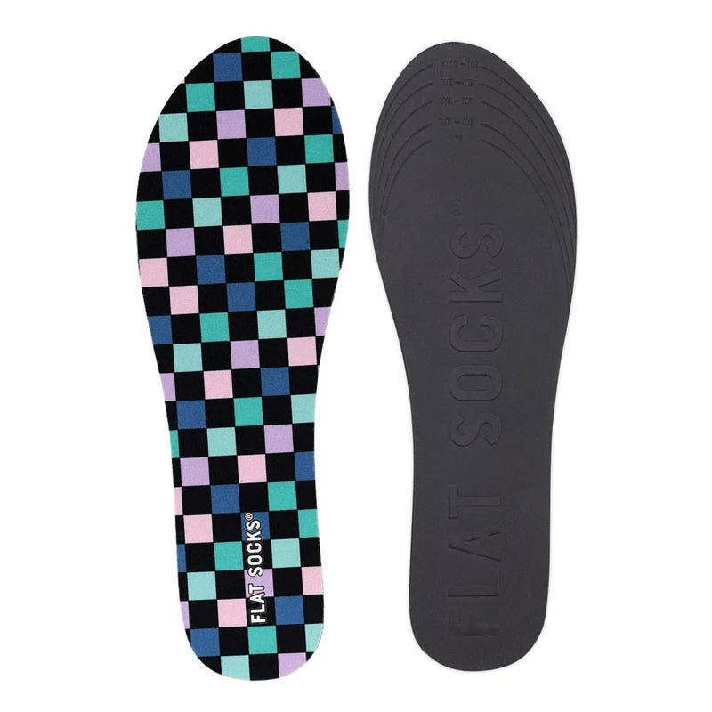 Flat Socks Coral Checks MicroPlush Flat Sock