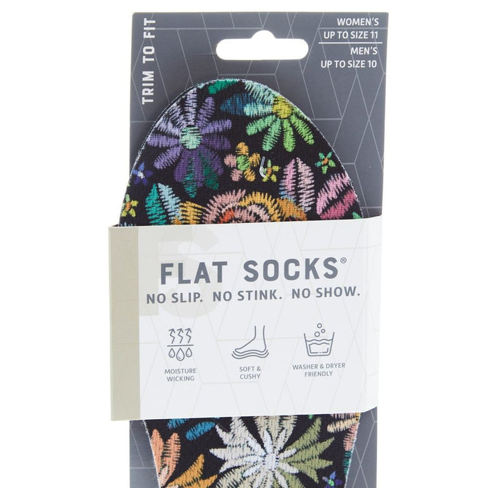 Flat Socks Floral Embroidery Flat Sock