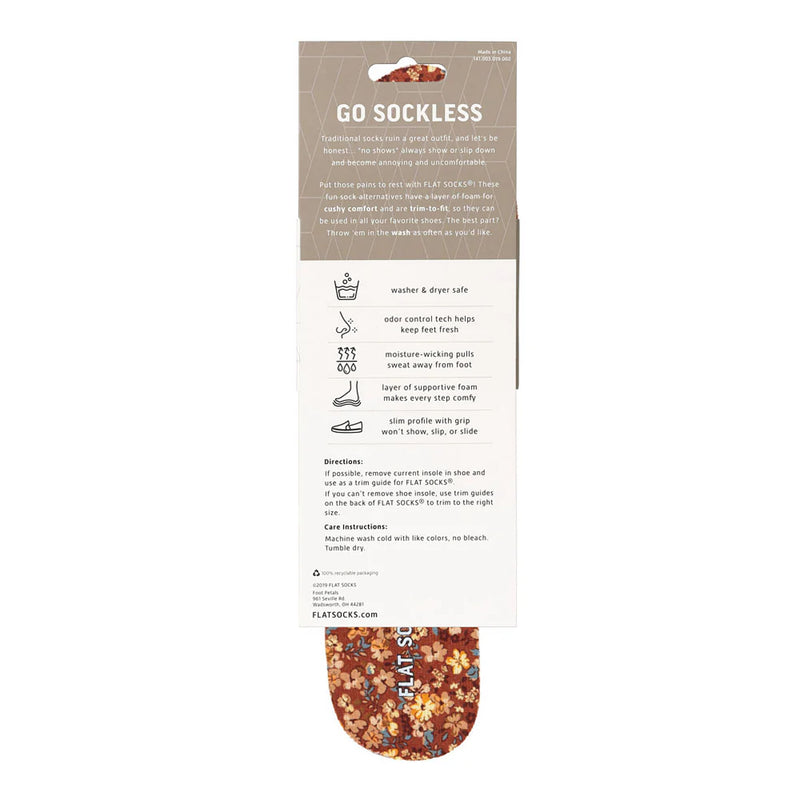 Flat Socks Red Thatcher Floral Mesh Flat Sock SMALL