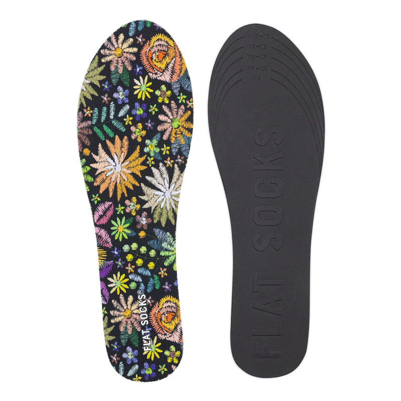 Flat Socks Floral Embroidery Flat Sock