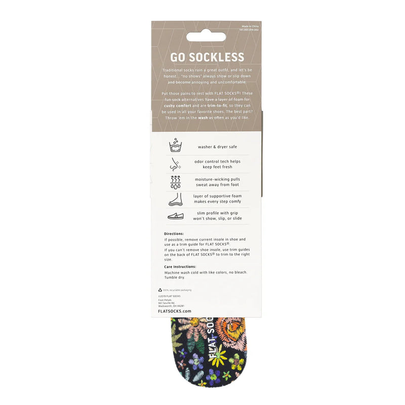 Flat Socks Floral Embroidery Flat Sock