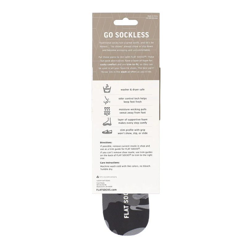 Flat Socks Black Camo Mesh Flat Sock