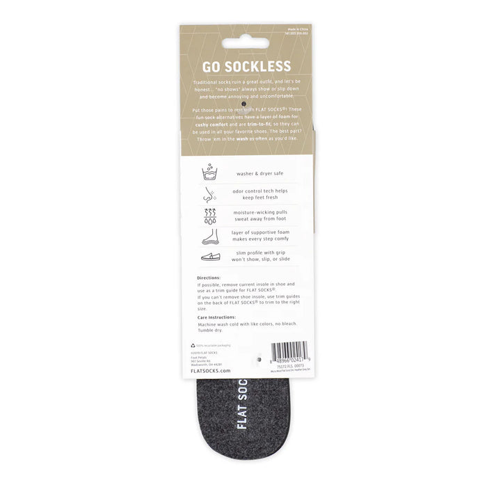 Flat Socks Dark Heather Grey Micro Wool Flat Sock