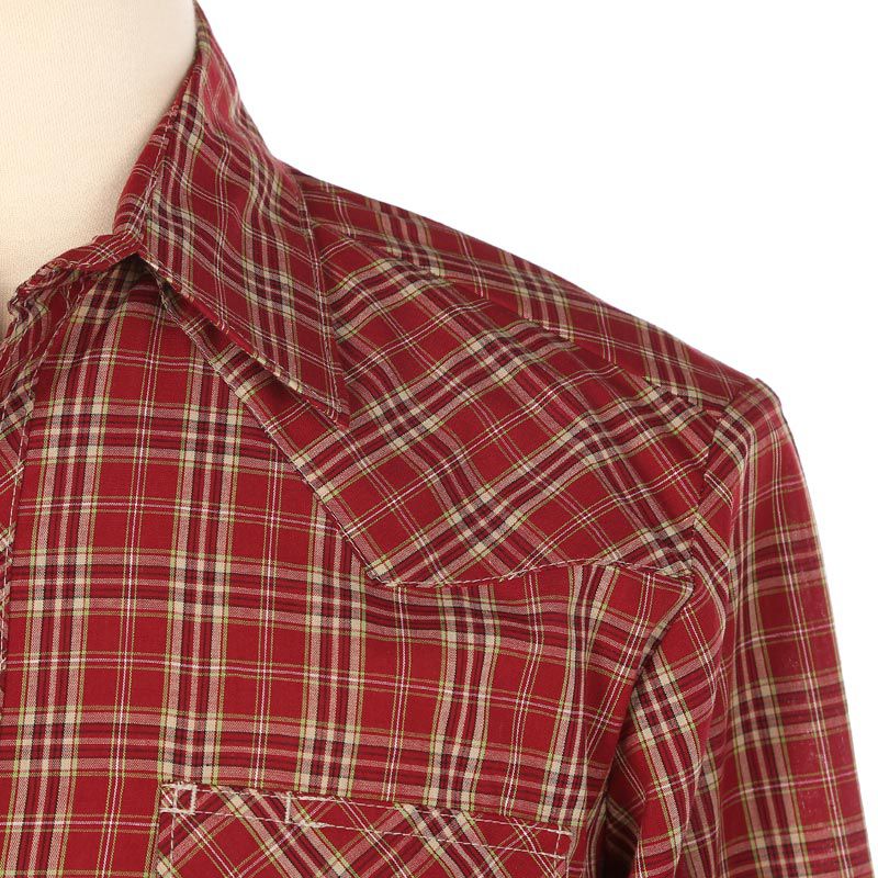 Wrangler Mens Sport Western Plaid Snap
