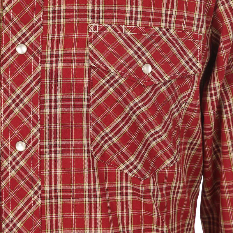 Wrangler Mens Sport Western Plaid Snap