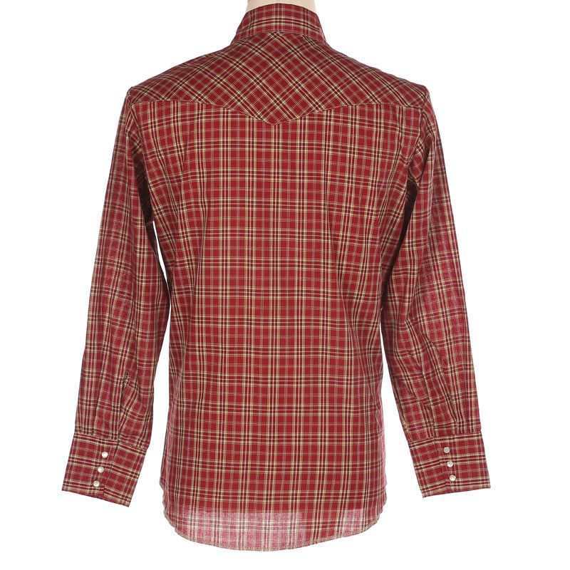 Wrangler Mens Sport Western Plaid Snap