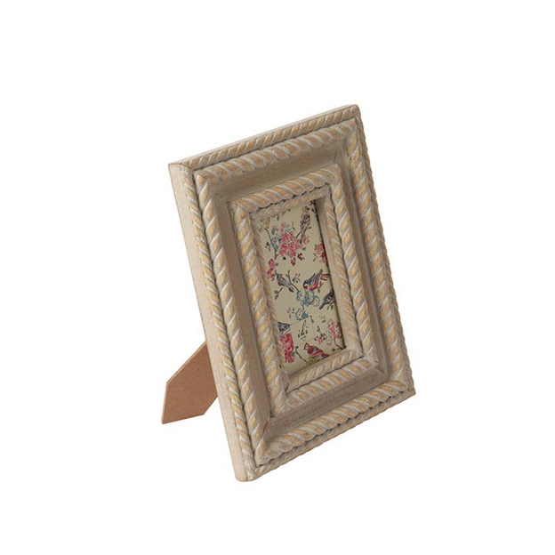 India Handicrafts Rope Carved Grey Frame 4x6