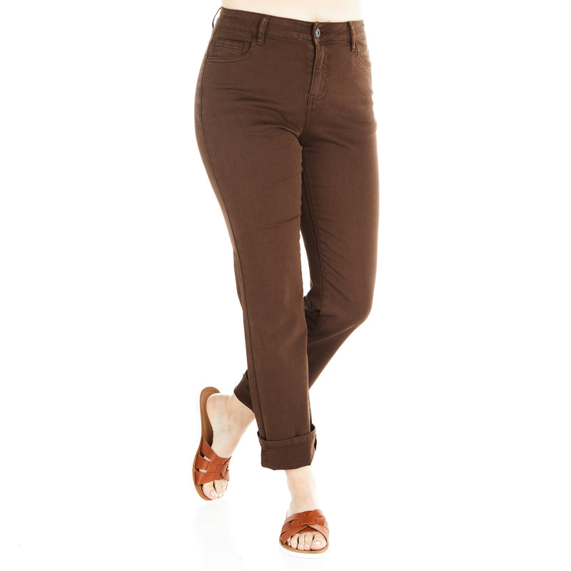 True Blue Women's Chocolate Wide Leg Straight Pants