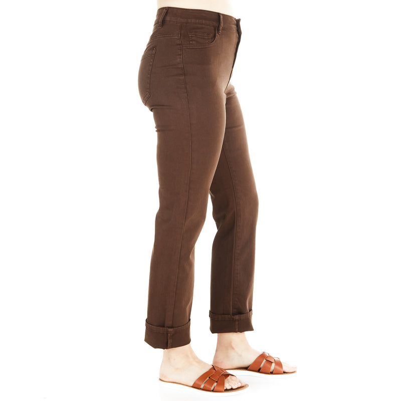True Blue Women's Chocolate Wide Leg Straight Pants