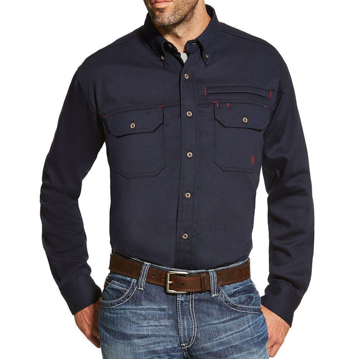 Men's Flame Resistant Navy Solid Shirt
