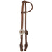 Oiled 5/8 Inch Box Loop Single Ear Headstall with Floral Cart Buckles