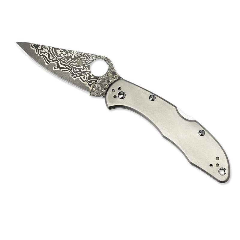 Delica 4 Titanium Damascus Pocket Knife