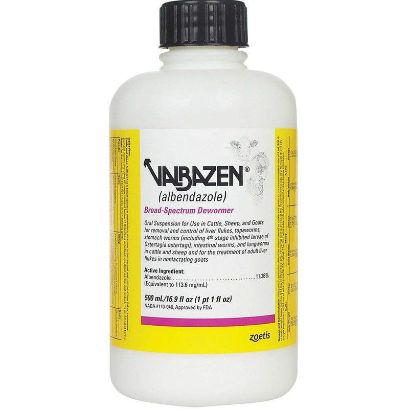 Zoetis Animal Health Valbazen Suspension Dewormer Drench 500mL