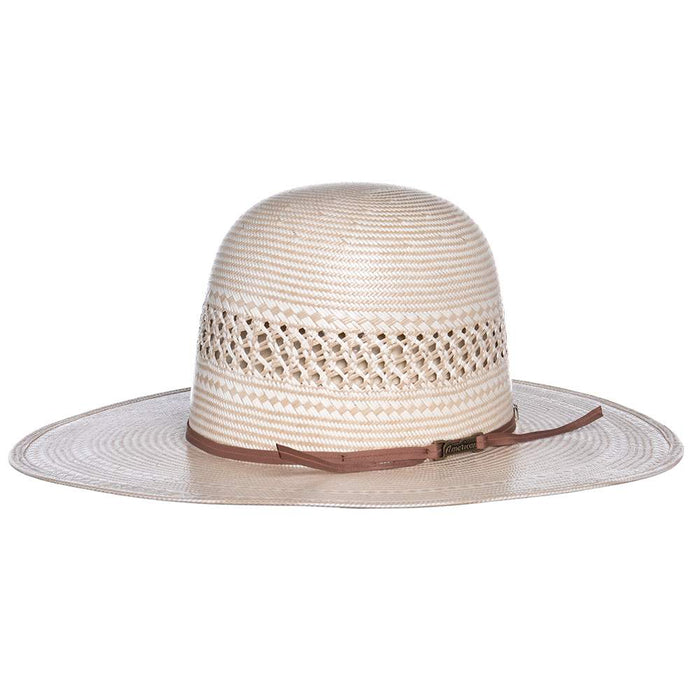 American Hats Co Ivory and Tan 7700 4in. Brim Open Straw Cowboy Hat