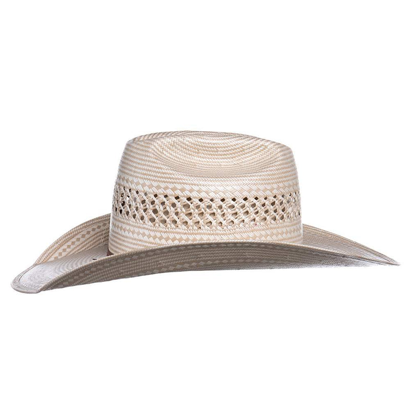 American Hats Co Ivory and Tan 7700 4in. Brim Open Straw Cowboy Hat