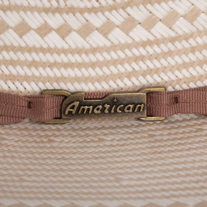 American Hats Co Ivory and Tan 7700 4in. Brim Open Straw Cowboy Hat