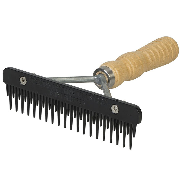 Leather 6" Mini Fluffer Comb Black