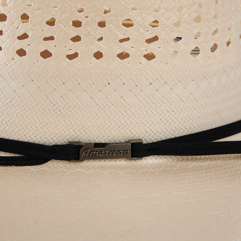 American Hats 7710 2 Cord Black Band 4 1/2in Brim Open Crown Straw Cowboy Hat