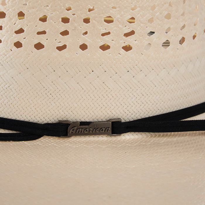 American Hats 7710 2 Cord Black Band 4 1/2in Brim Open Crown Straw Cowboy Hat