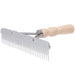 Leather Stainless Steel Fluffer Comb with Wood Handle
