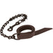 Leather Brahma Brown Cattle Lead with Brown Pronged Chain