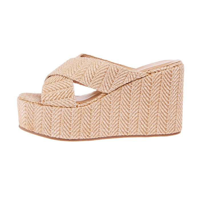 Shu Shop Women's Ludovica Natural Woven Wedge Shoe
