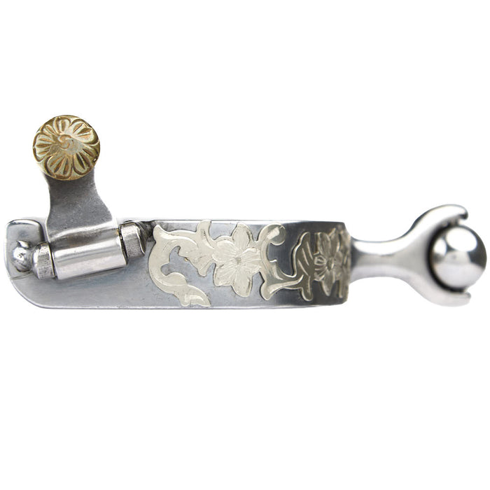 Tough 1 Roller Ball Sweet Iron Spur with Floral Design