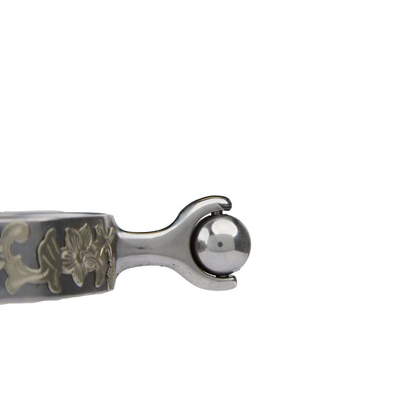 Tough 1 Roller Ball Sweet Iron Spur with Floral Design