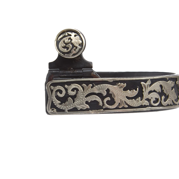 Tough 1 Black Steel with Silver Floral Spur