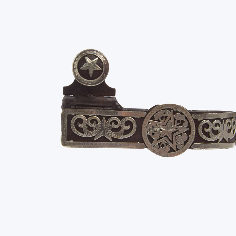 Tough 1 Antique Brown Steel with Stars Spurs
