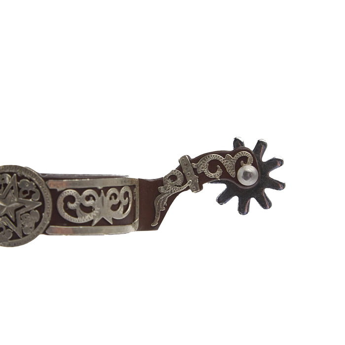 Tough 1 Antique Brown Steel with Stars Spurs