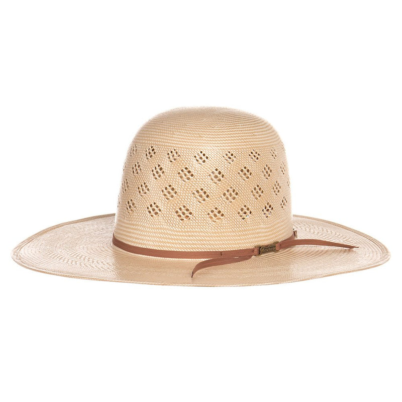 American Hats Co Fancy Vent with Two Tone Ivory and Tan 4 1/4in. Brim Straw Cowboy Hat