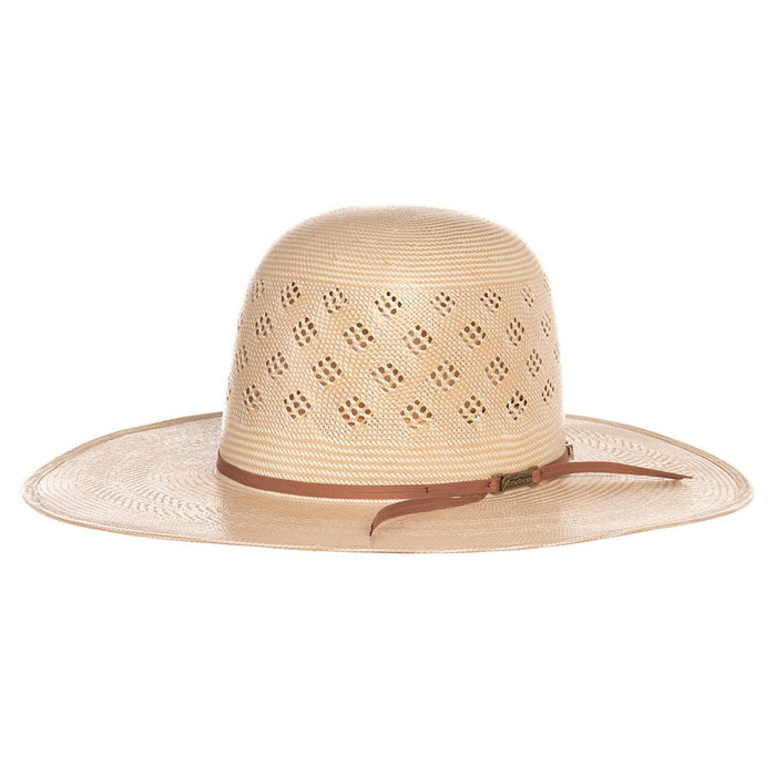 American Hats Co Fancy Vent with Two Tone Ivory and Tan 4 1/4in. Brim Straw Cowboy Hat