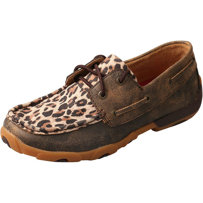 Women's Distressed Leopard Bomber Boat Shoes