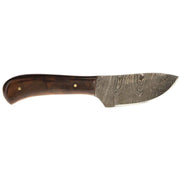 Western Fashion Damascus Walnut Handle Skinner w/Sheath