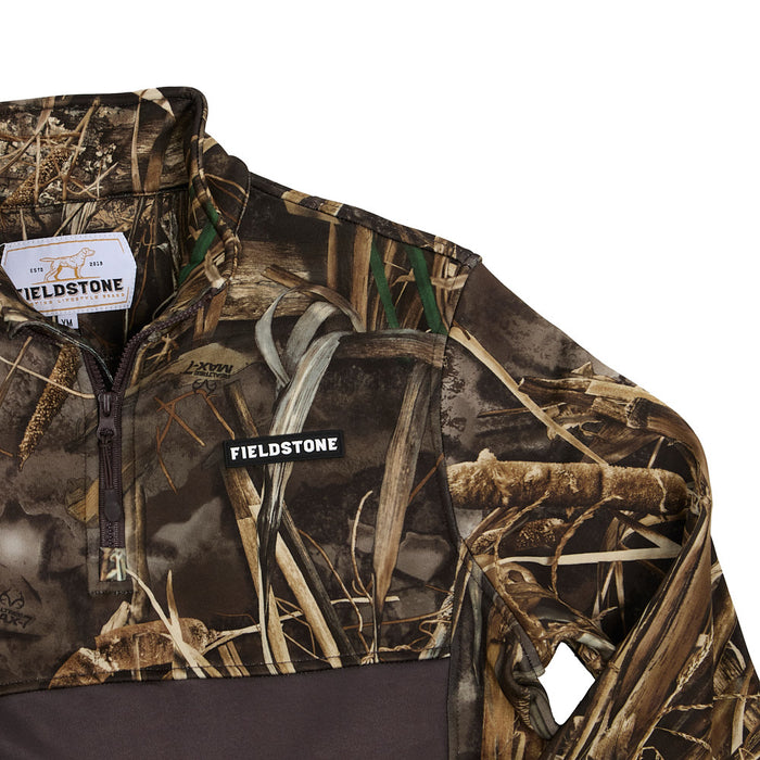 Fieldstone Boy's Real Tree Marshland Camo Quarter Zip