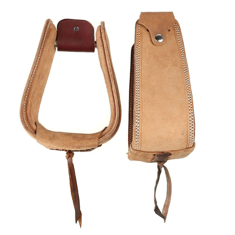Natural Overshoe Roughout Covered Stirrups