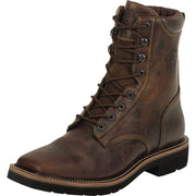 Mens Rugged Tan Steel Toe Lace Up Work Boots