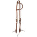 Oiled 5/8 Inch Single Ear Headstall with Floral Heel Buckles