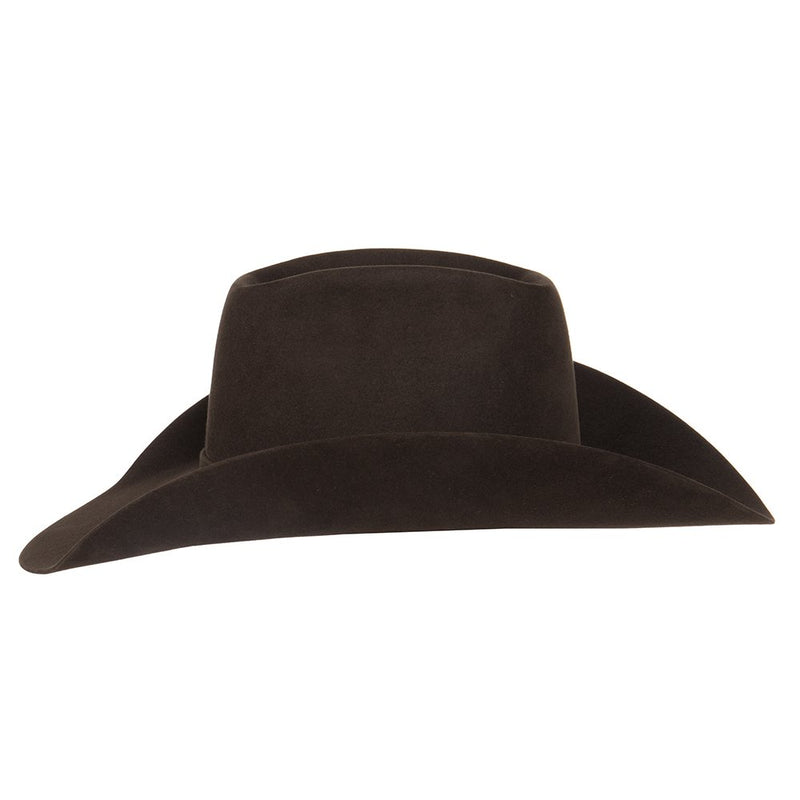 American Hats 7X Chocolate Open Crown 4-1/4 Brim Felt Cowboy Hat