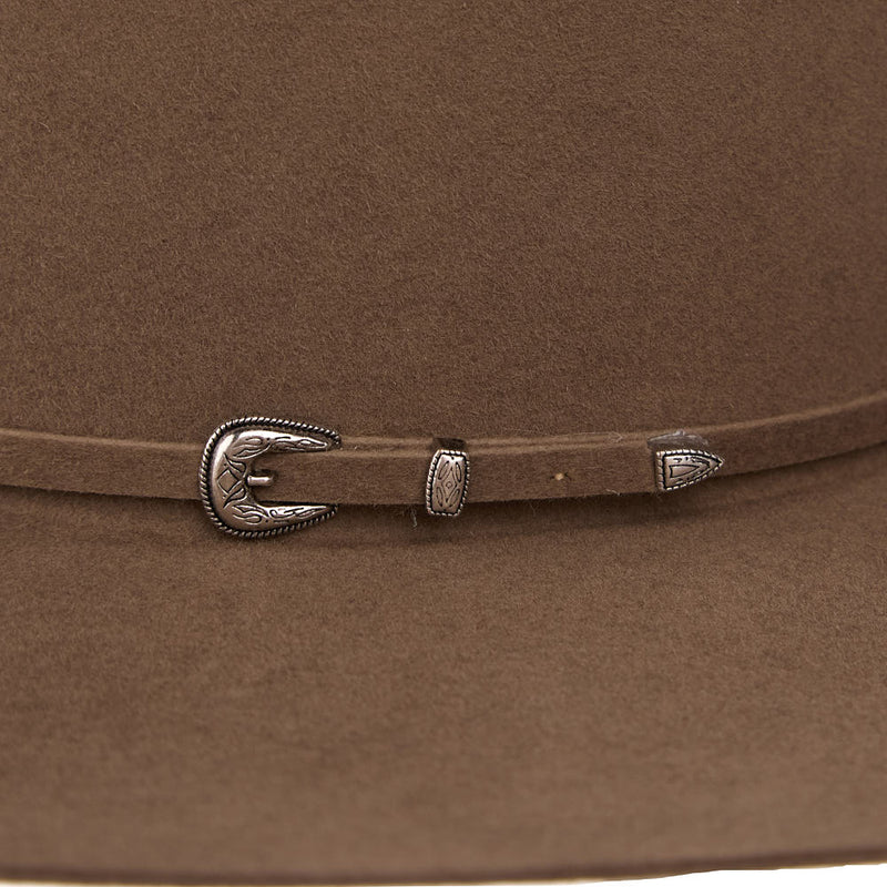 Rodeo King 7X Pecan 4 1/4in Brim Open Crown